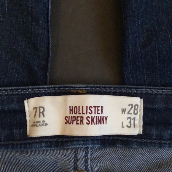 Hollister Super Skinny Jeans size 7R 28W/31L - Picture 2 of 5